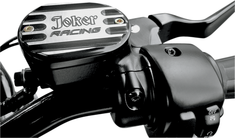 JOKER MACHINE Master Cylinder Cover - Brake - Front - Joker Logo - Black 10-381B