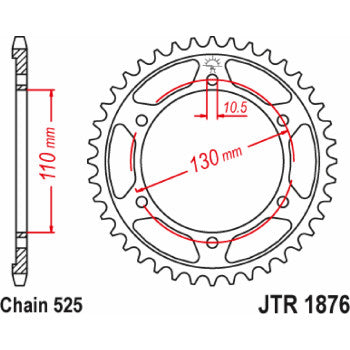 JT SPROCKETS Rear Sprocket - 42 Tooth - Yamaha JTR1876.42