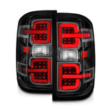 ANZO 15-19 Chevy Silverado 2500HD/3500HD (Halgn Only) LED Tail Lights w/Black Light Bar & Clear Lens 311425
