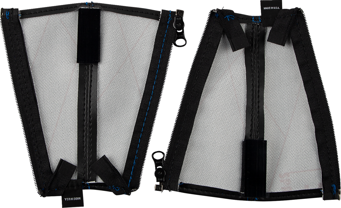 SHOW CHROME Seat Belt Covers - Black w/ Blue Stitching H44-5BLUE