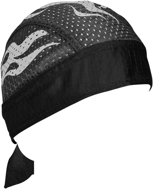 ZAN HEADGEAR Flydanna Vented Sport Headwrap - Reflective Flames ZVS002