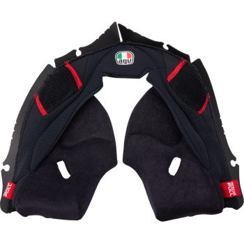 Almohadillas para mejillas AGV Pista GP RR - Negro/Rojo - Grande 20KIT60301001LG 