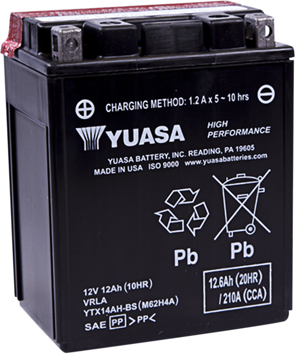 YUASA AGM Battery - YTX14AH-BS .66 L YUAM62H4A