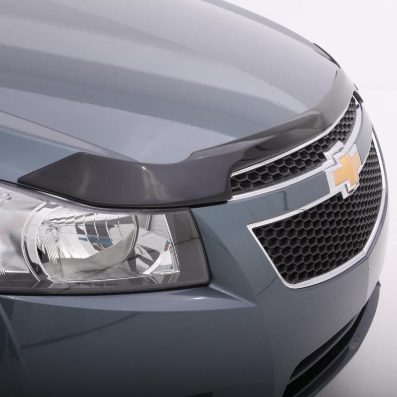 AVS 10-13 Mazda 3 (Grille Fascia Mount) Aeroskin Low Profile Acrylic Hood Shield - Smoke 320012