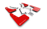 Rally Armor 2009-11 Ford Focus MK2 RS Red Mud Flap White Logo MF56-UR-RD/WH