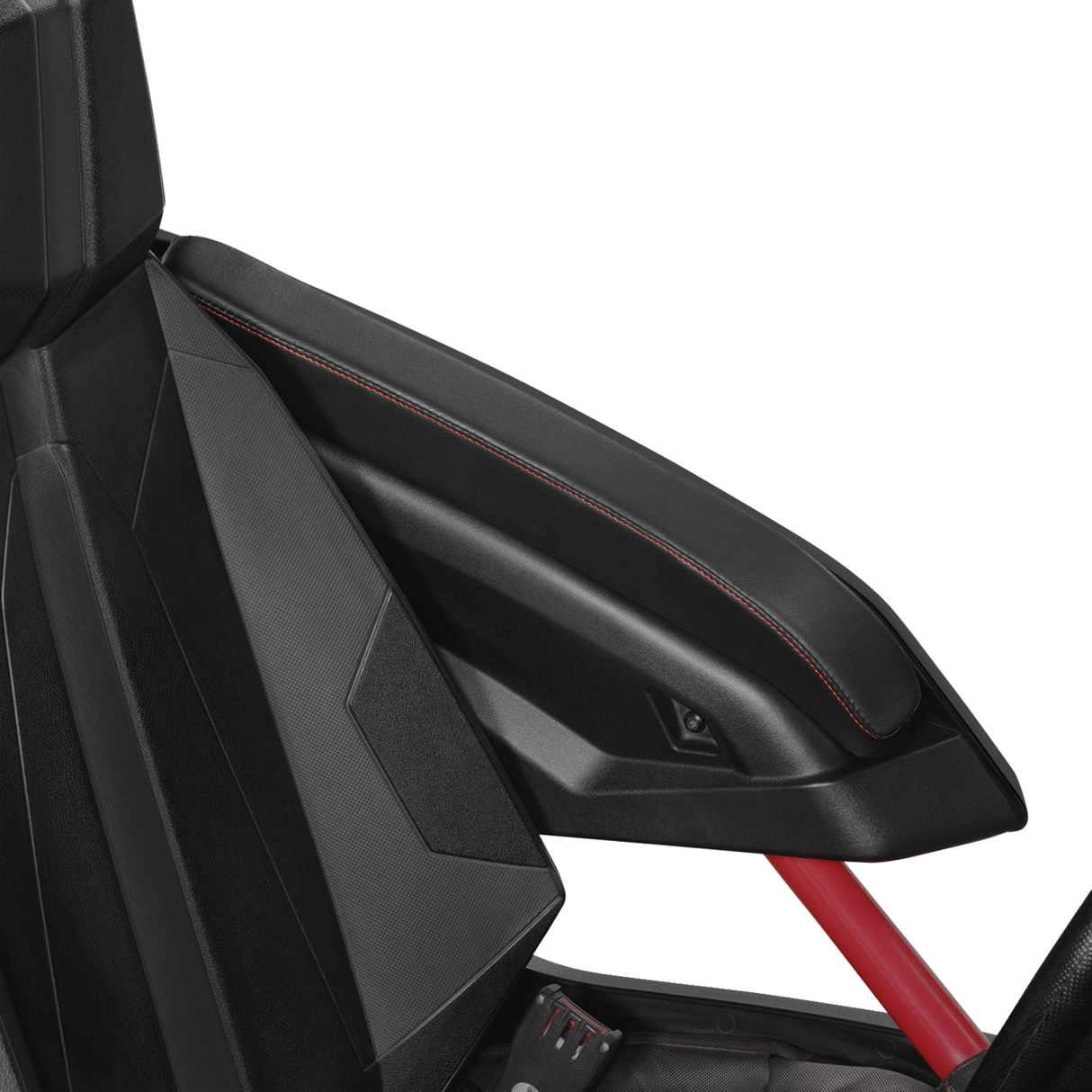 SHOW CHROME Kaliber Armrest Pads - Black w/ Red Stitching - Slingshot '15-'22 H44-1RED