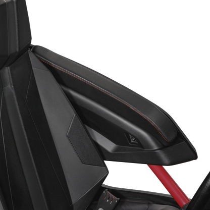 SHOW CHROME Kaliber Armrest Pads - Black w/ Red Stitching - Slingshot '15-'22 H44-1RED