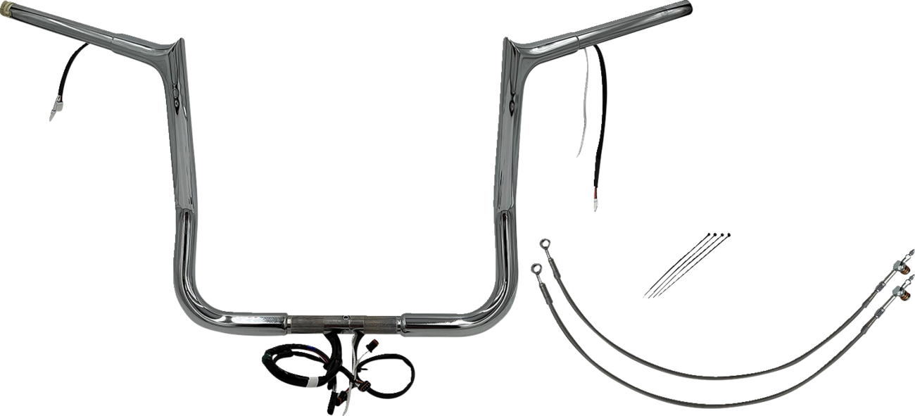 FAT BAGGERS INC. Handlebar Kit - Pointed Top - 14" - Chrome 901214