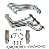 BBK 10-15 Camaro LS3 L99 Long Tube Exhaust Headers With Converters - 1-3/4 Chrome 4021