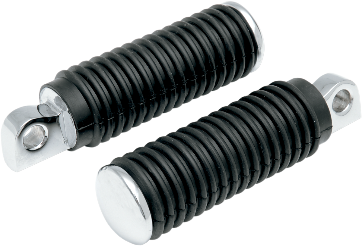 DRAG SPECIALTIES Clavijas del pasajero - Caucho - Extremo cromado 72497 