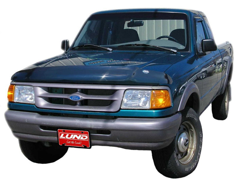 AVS 93-97 Ford Ranger High Profile Bugflector II Hood Shield - Smoke 24854