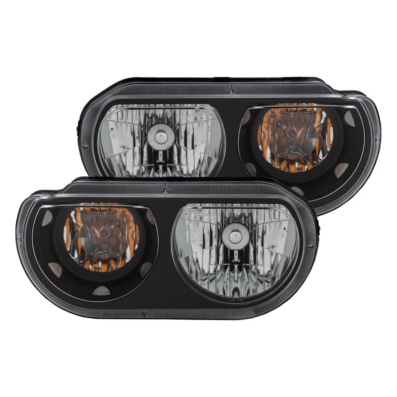 ANZO 2008-2014 Dodge Challenger Crystal Headlights Black 121526