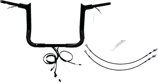 FAT BAGGERS INC. Handlebar Kit - Pointed Top - 12" - Black 801212-B