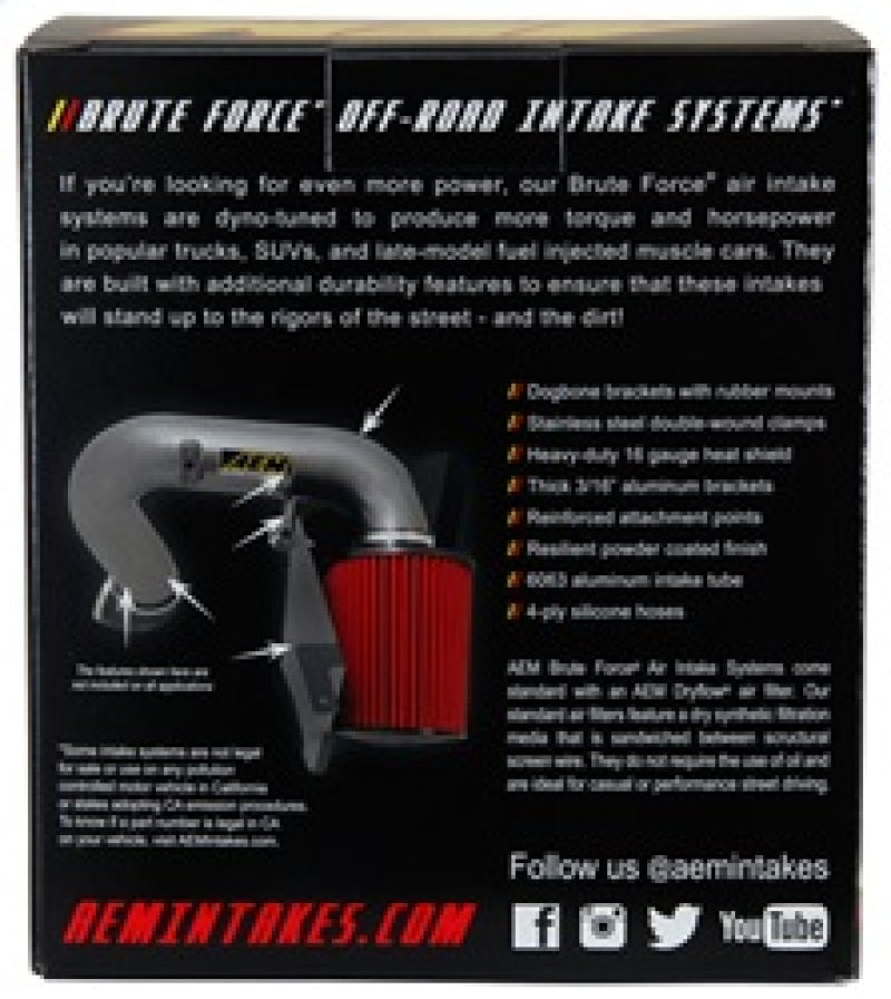 AEM Dryflow Conical Air Filter 6in Base OD x 3.5in Flange ID x 5.25in Height 21-204BF