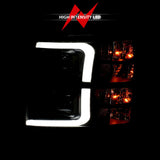 ANZO 07-13 Chevrolet Silverado 3500 Projector Headlights - Black Amber 111480