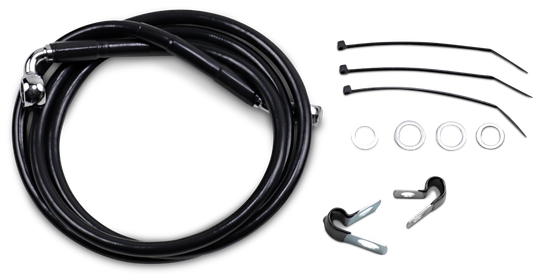 DRAG SPECIALTIES Brake Line - Front - Black - +10" - FXD '00-'05 640112-10BLK