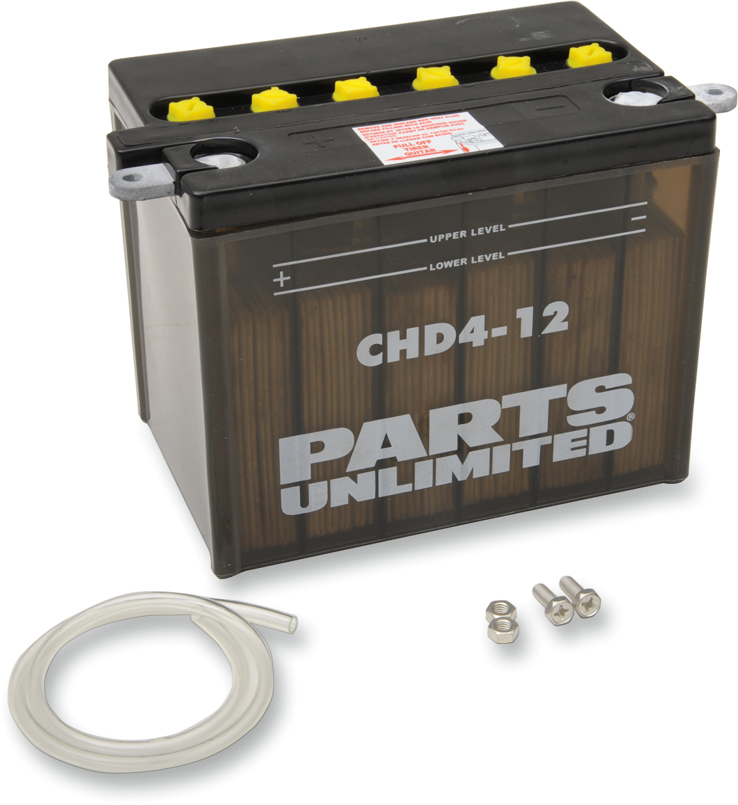 Parts Unlimited Battery - Yhd12 - Black Case Chd4-12