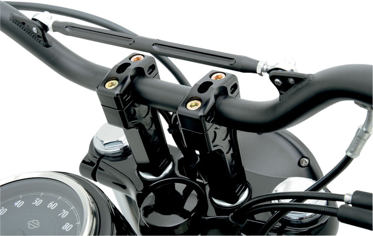 JOKER MACHINE Risers - Dual - 4" - Harley Davidson - Black 03-864B