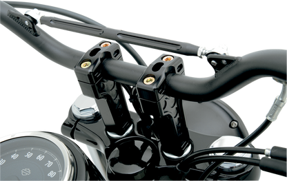 JOKER MACHINE Risers - Dual - 4" - Harley Davidson - Black 03-864B