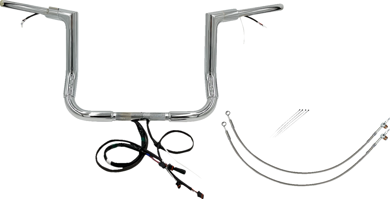 FAT BAGGERS INC. Handlebar Kit - Flat Top - 12" - Chrome 602212