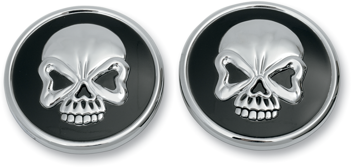 DRAG SPECIALTIES Gas Caps - Skull Screw-In - Pair 12716