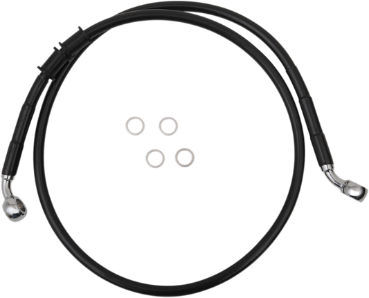 DRAG SPECIALTIES Brake Line - Front - +6" - Black - XL 614760-6BLK