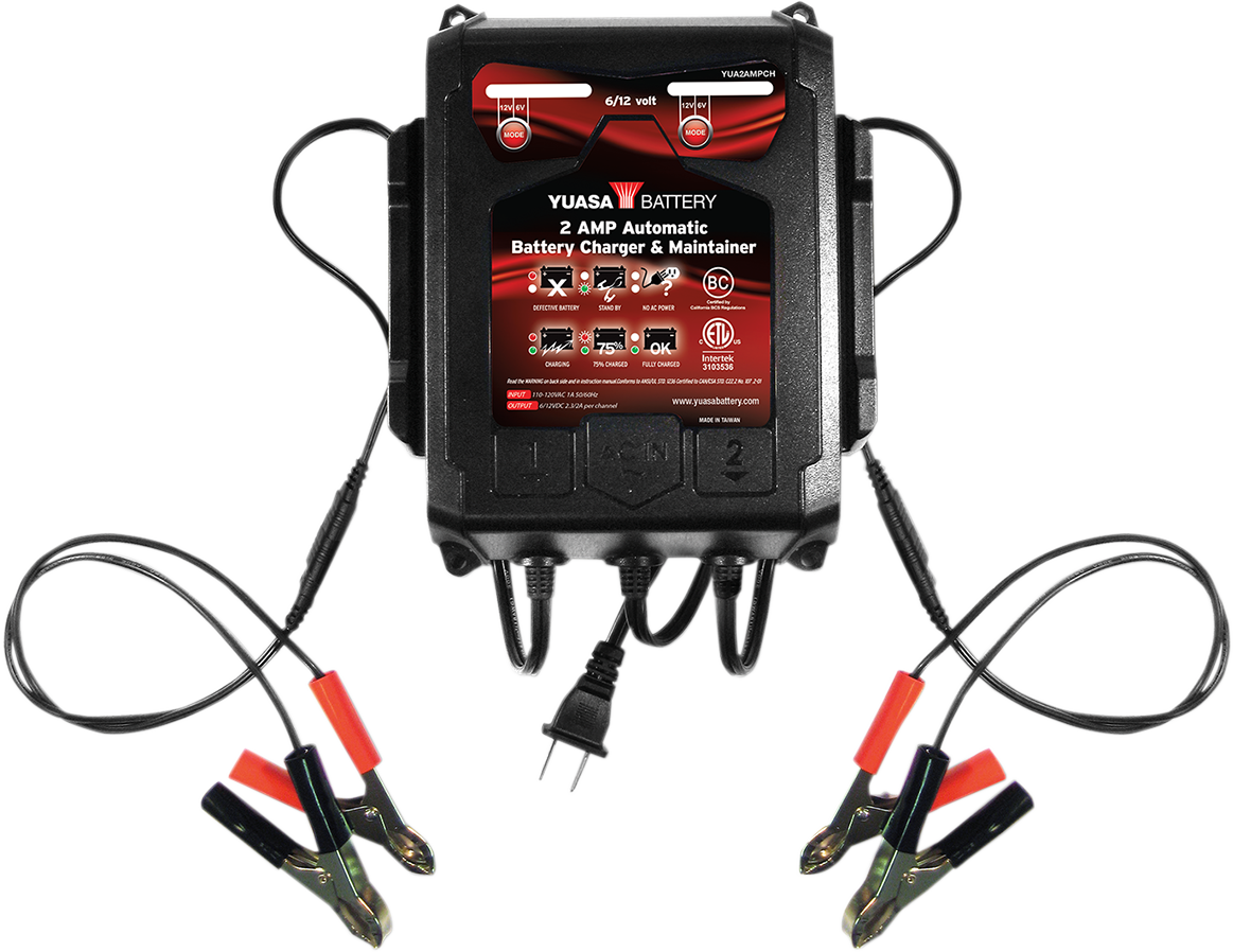 YUASA Battery Charger - 2 A - 6/12 V