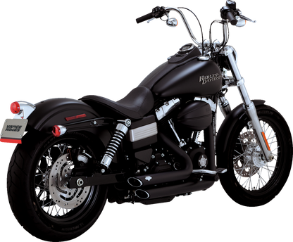 VANCE & HINES Short Shot Staggered Exhaust System - Matte Black Bob /Rider /Super Glide  2010-2017 47327