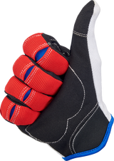 BILTWELL Moto Gloves - Red/White/Blue - Large 1501-1208-004