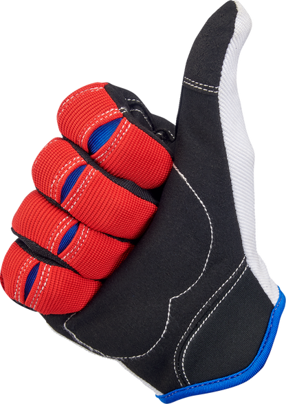 BILTWELL Moto Gloves - Red/White/Blue - XL 1501-1208-005