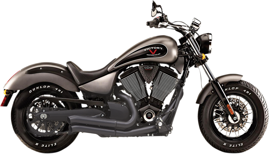 BASSANI XHAUST Pro-Street Exhaust - Black - Turnout 6V23DB