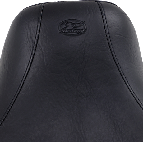 MUSTANG Wide Solo Seat - With Backrest - Black - Studded W/Concho - FXD '06-'17 79346
