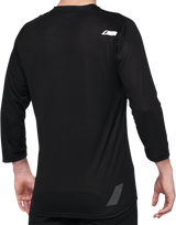 100% Airmatic 3/4 Sleeve Jersey - Black - Large 40018-00002