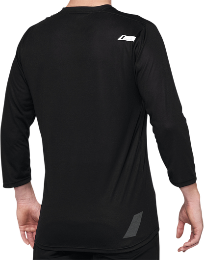 100% Airmatic 3/4 Sleeve Jersey - Black - Large 40018-00002