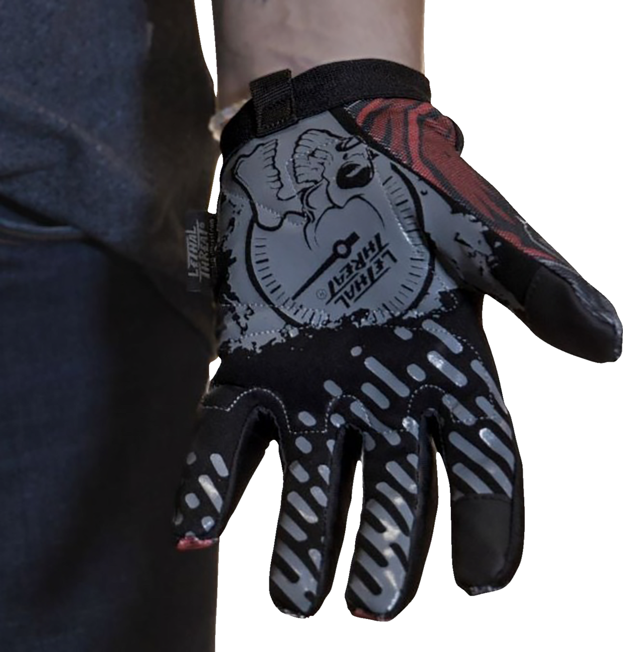 LETHAL THREAT Good N Evil Skulls Gloves - Black - Small GL15021S