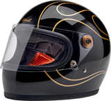 BILTWELL Gringo S Helmet - Gloss Black Flames - 2XL 1003-567-506