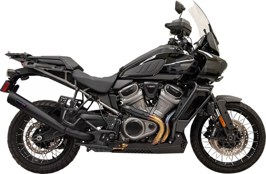 BASSANI XHAUST Escape deslizante de acero inoxidable de 4" - Negro Pan America 1250 1P187SSB 