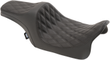DRAG SPECIALTIES Asiento Predator III - Doble Diamante - Cosido en negro - FL 2008-2022 0801-1114 