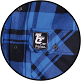 THROTTLE THREADS Long-Sleeve Flannel Shirt - Blue/Black - 2XL TT635S68BL2R