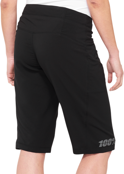 100% Women's Ridecamp Shorts - Black - Small 40037-00000