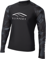 SLIPPERY Rashguard Long Sleeve Underwear - Black/Camo - Small 3250-0129