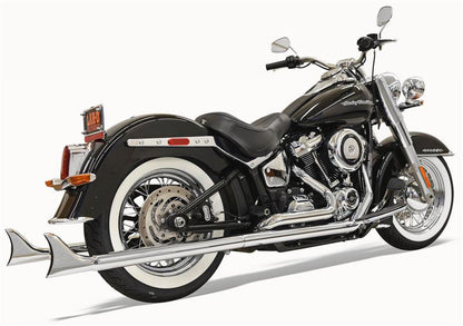 BASSANI XHAUST Chrome True Duals 36" in. 2-1/4" Fishtail Mufflers With Baffles for 2018-2020 Softail   1S96E-36 1800-2377