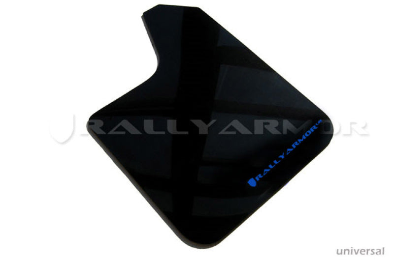 Rally Armor Universal Fit (No Hardware) Black UR Mud Flap w/ Blue Logo MF12-UR-BLK/BL