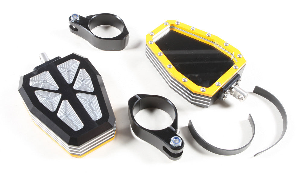 MODQUADBillet Side Mirrors Diamond W/Bezel Yellow 2"CA-SIDE-BEZ-Y