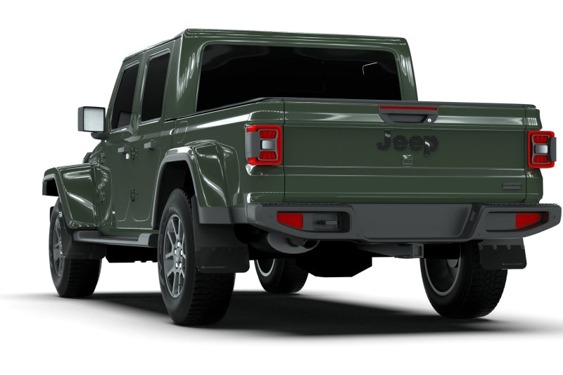 Rally Armor 19-23 Jeep JT Gladiator Mojave/Rubicon Black Mud Flap w/ Grey Logo MF104-BLK-GRY