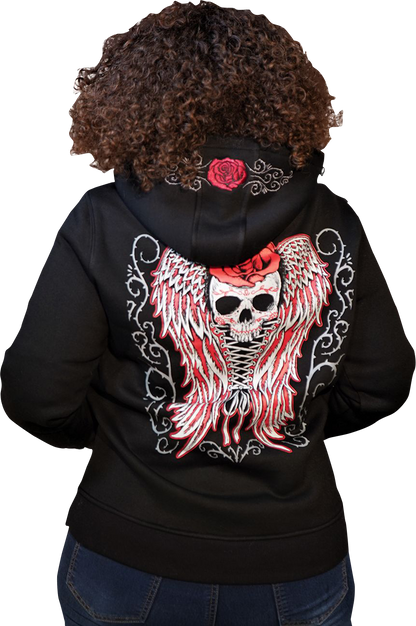 LETHAL THREAT Women's Skulls and Thorns Pullover Hoodie - Black - 1XL HD84071-1X