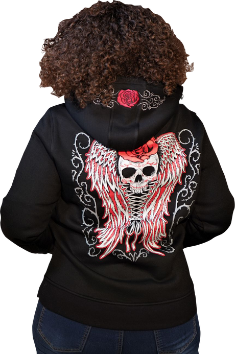 LETHAL THREAT Women's Skulls and Thorns Pullover Hoodie - Black - 3XL HD84071-3X