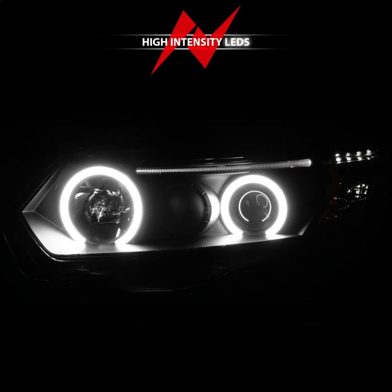 ANZO 2006-2011 Honda Civic Projector Headlights w/ Halo Black (CCFL) 121062