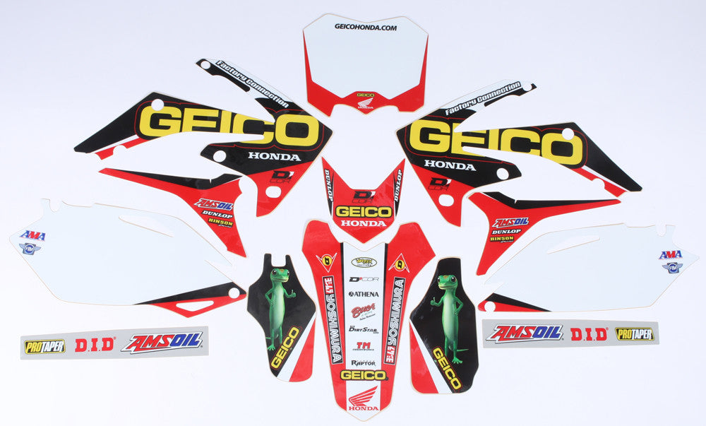 D-COR 16 Geico Honda Complete Graphic Kit White 20-10-930