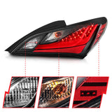 ANZO 10-13 Hyundai Genesis 2DR LED Taillights Smoke 321347